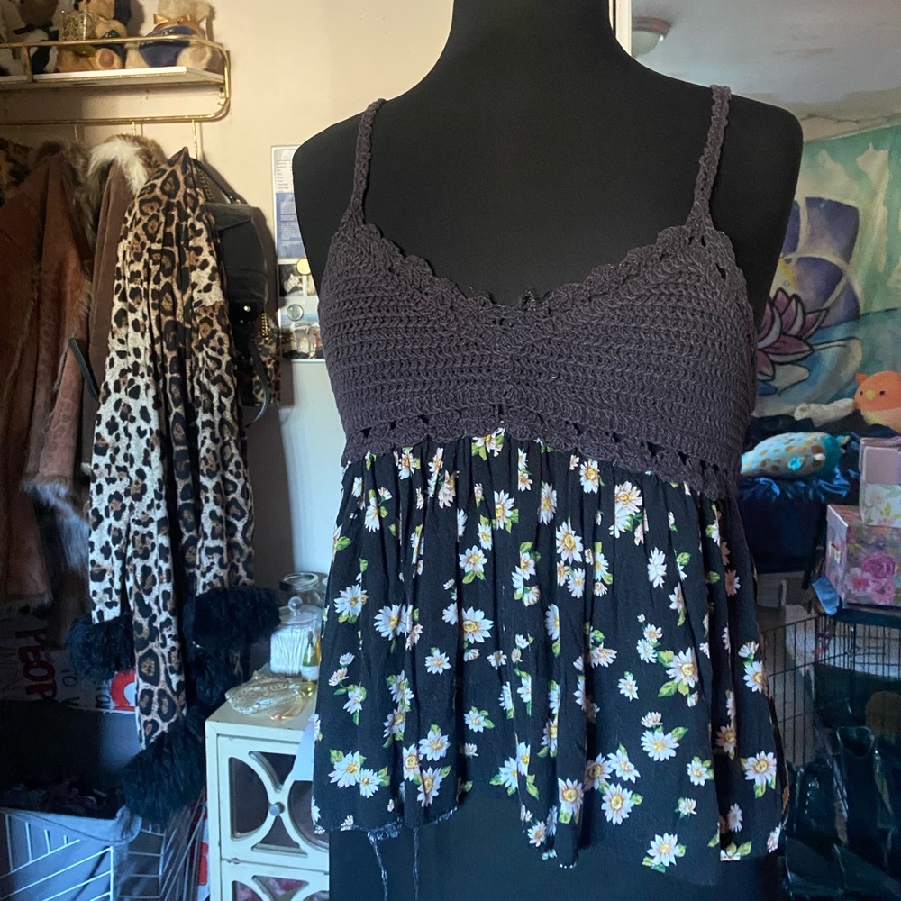 Floral Crochet Tank top blouse